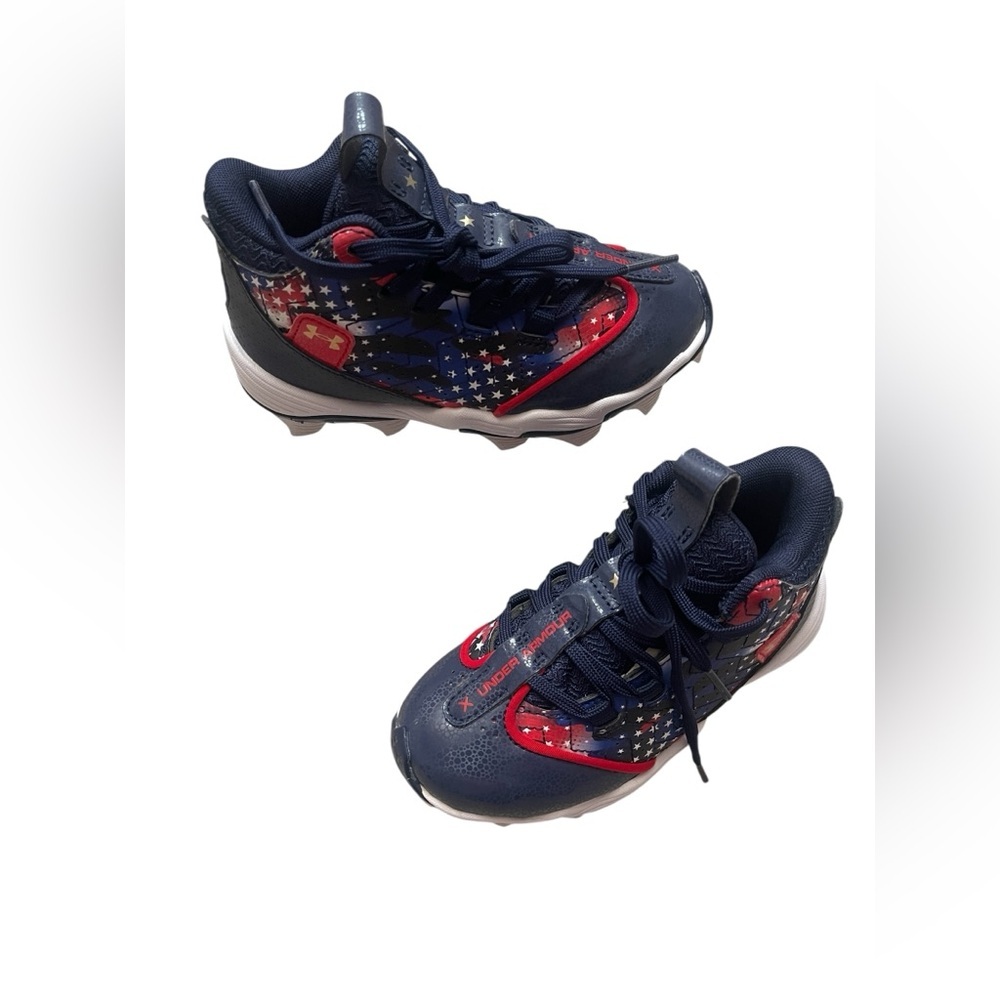 Under Armour Harper 9 Blue Red White USA Baseball Cleats Little Boy’s size 11K